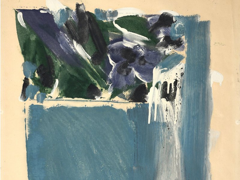 HAP Grieshaber, „Entwurf für Hommage à Cézanne - Die blaue Vase“, 1960, Gouache, Kunstmuseum Reutlingen
