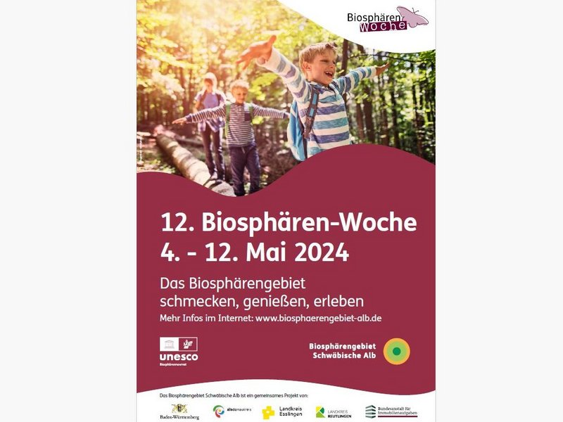 Programmheft zur 12. Biosphären-Woche 04. – 12. Mai 2024, Foto: Geschäftsstelle Biosphärengebiet Schwäbische Alb