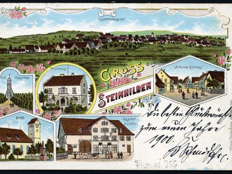 Foto: Postkarte mit Motiv von Steinhilben (Fotoquelle: © Kreisarchiv Reutlingen)