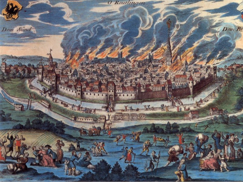 Lithografie Stadtbrand 1726, Historische Museen Reutlingen