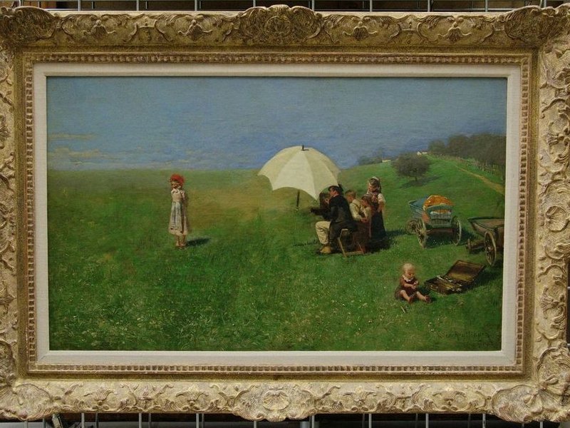 Paul Wilhelm Keller-Reutlingen, „Der Maler und sein Modell“, 1883, Öl auf Leinwand. Foto: Kunstmuseum Reutlingen