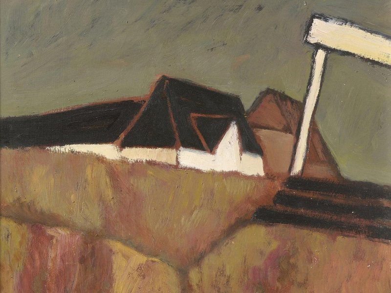 Gude Schaal, „Kliffkieker“, 1990. Öl auf Hartfaser, 65 x 50 cm. Nachlass Gude Schaal, Foto: Stefan Kuhn, © Nachlass Gude Schaal