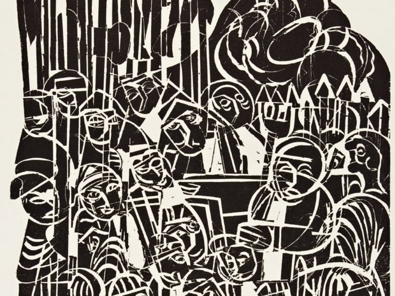 HAP Grieshaber, Bauernhaufen (Ausschnitt), 1977, Holzschnitt, Städtische Kunstsammlung. Foto: Kunstmuseum Reutlingen © VG Bild-Kunst, Bonn 2025
